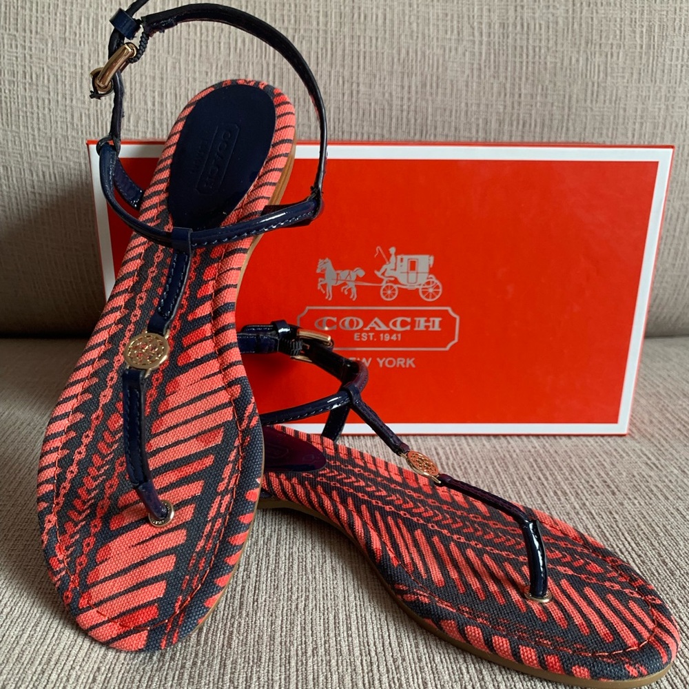 Coach Shirley Patent Strap Sandals